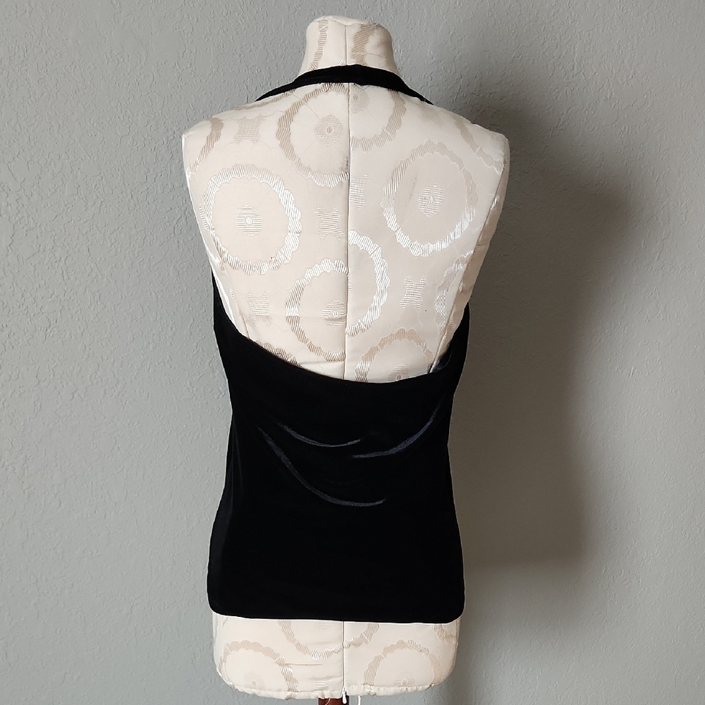 Esprit Black Velvet V-Neck Halter Tank Top - Picture 2 of 3